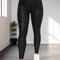 Black Crossed Dip Waist Sleek Leather Leggings