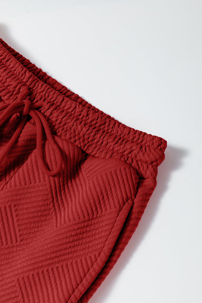 Red Dahlia Textured Loose Slouchy Long Sleeve Top and Pants Set