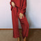 Red Dahlia Textured Loose Slouchy Long Sleeve Top and Pants Set