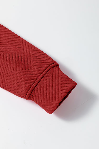 Red Dahlia Textured Loose Slouchy Long Sleeve Top and Pants Set