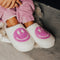 Pink Smile Face Print Non-slip Plush Home Slippers