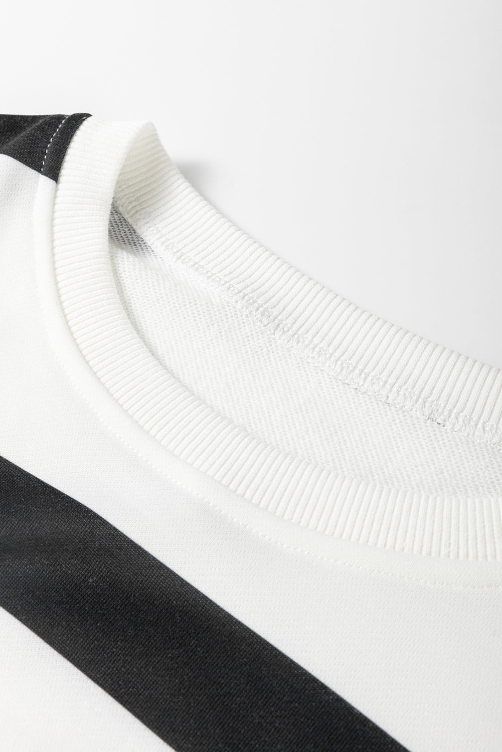 Light French Beige Striped Drop Shoulder Pullover and Joggers Set