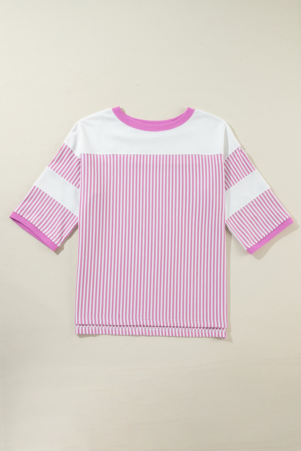 Black & White Striped Patchwork Oversized Tee