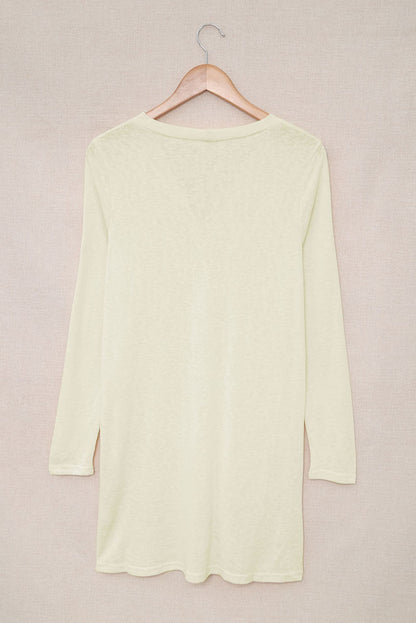 Black Casual Button Front Open Front Cover Up