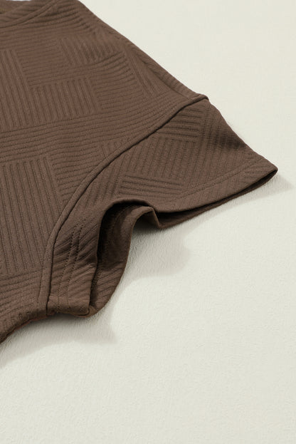 Red Dahlia Textured Loose Fit T Shirt & Drawstring Pants Set