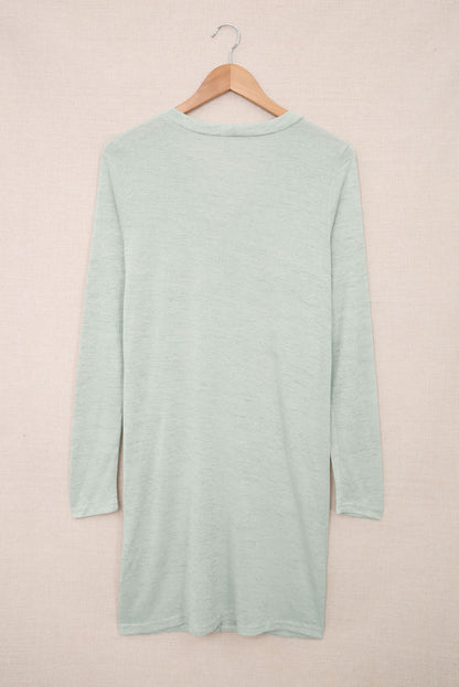 Black Casual Button Front Open Front Cover Up