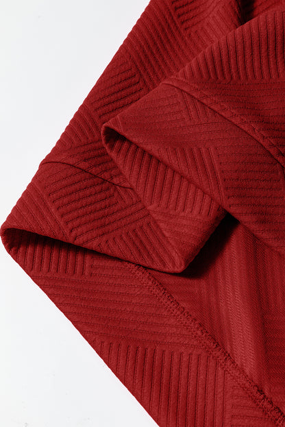 Red Dahlia Textured Loose Slouchy Long Sleeve Top and Pants Set