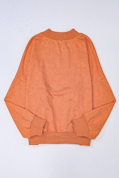 Ruby Plain Drop Shoulder Crew Neck Pullover Sweatshirt