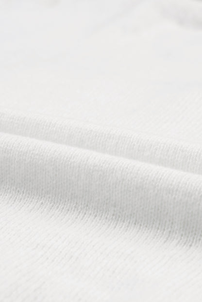 White Glitter Merry & Bright Round Neck Knit Sweater