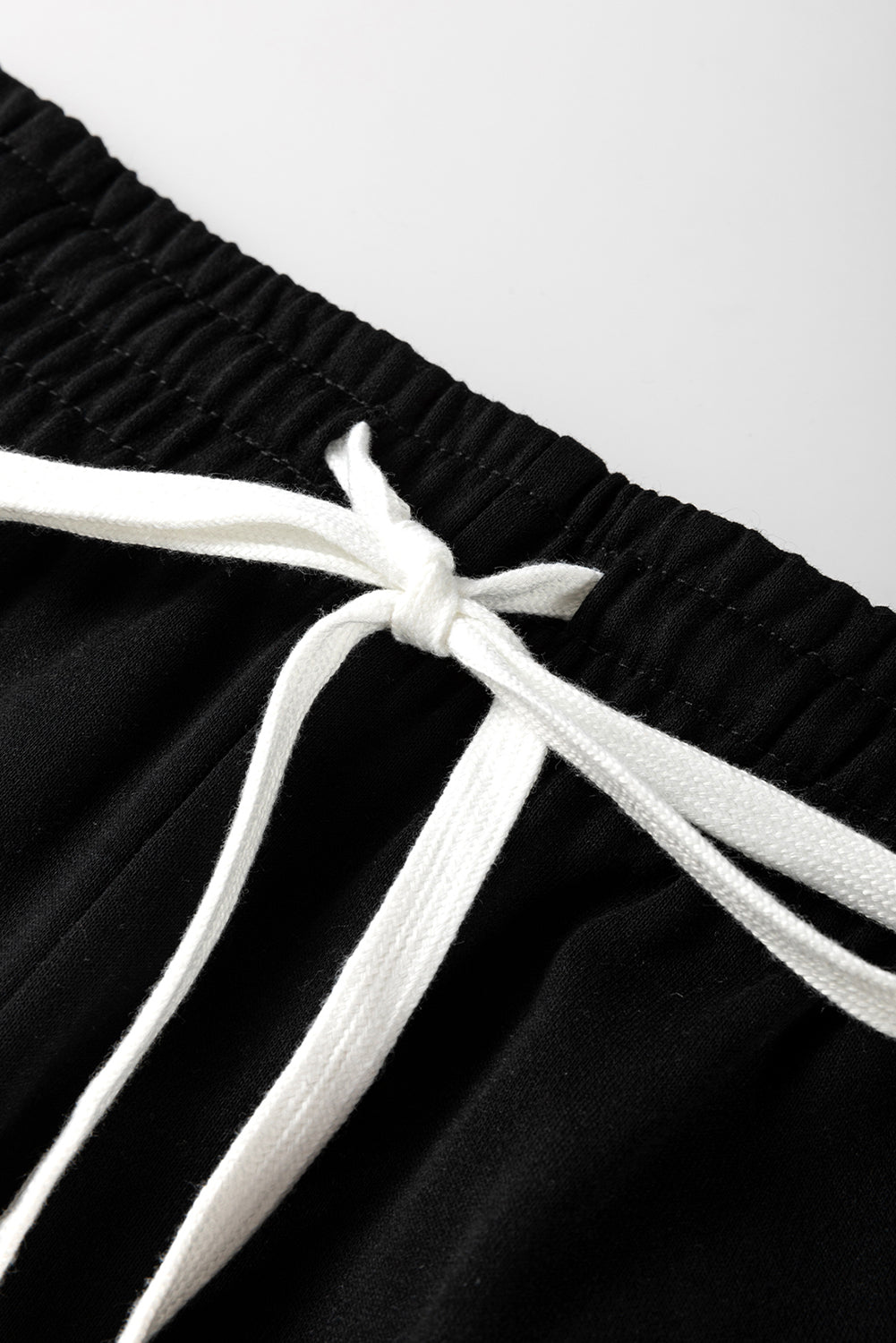 Light French Beige Striped Drop Shoulder Pullover and Joggers Set