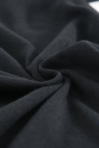 Black Casual Button Front Open Front Cover Up