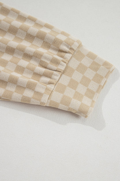 Green Checkered Kangaroo Pocket Hoodie