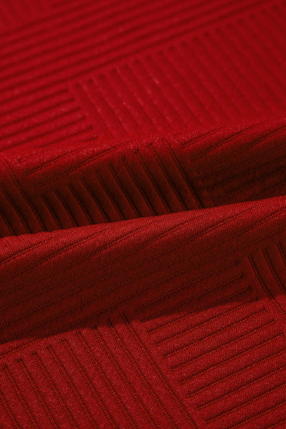 Red Dahlia Textured Loose Slouchy Long Sleeve Top and Pants Set