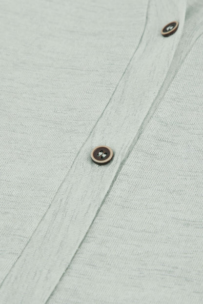 Black Casual Button Front Open Front Cover Up