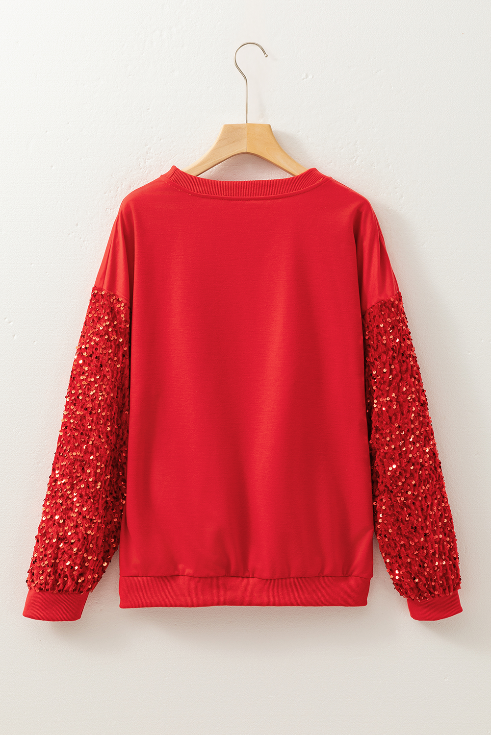 Fiery Red Sequined Santa Claus Christmas Crewneck Sweatshirt