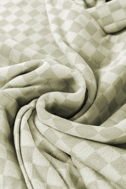 Green Checkered Kangaroo Pocket Hoodie