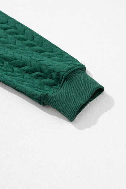 Blackish Green Merry And Bright Quilted Sweatshirt