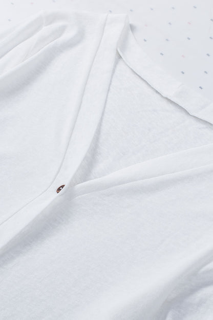 Black Casual Button Front Open Front Cover Up