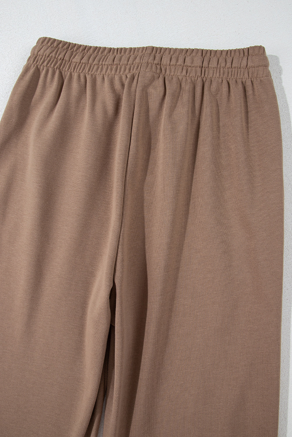 Light French Beige Striped Drop Shoulder Pullover and Joggers Set