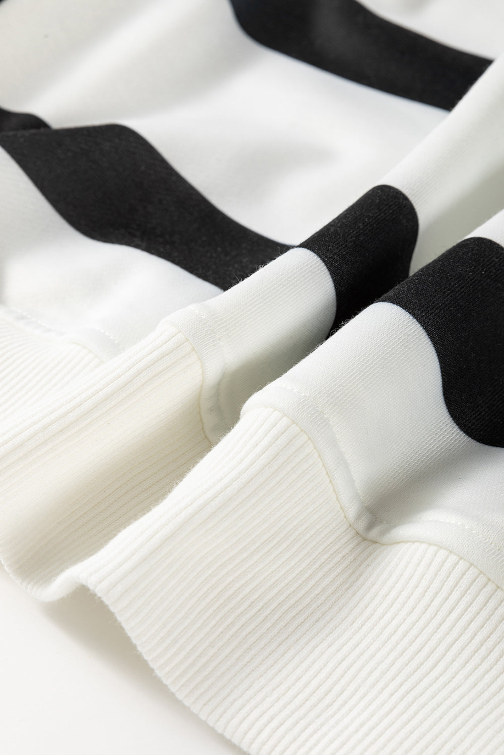 Light French Beige Striped Drop Shoulder Pullover and Joggers Set