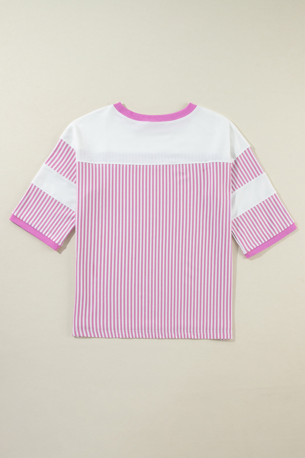 Black & White Striped Patchwork Oversized Tee