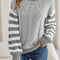Red Stripe Twisted Knitted Drop Shoulder Sweater