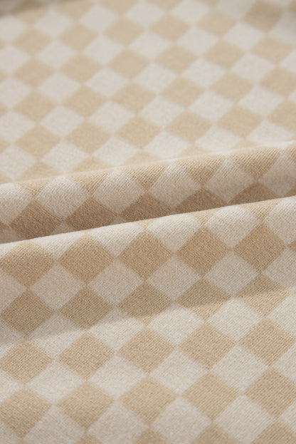 Green Checkered Kangaroo Pocket Hoodie