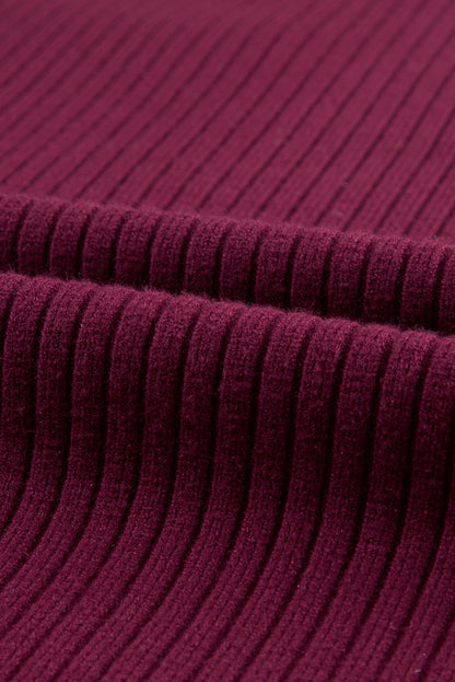 Blackish Green Patch Pocket Knit Short Sleeve Sweater Dress