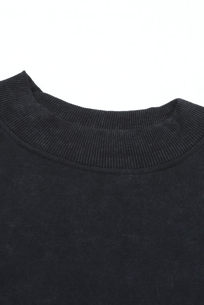 Ruby Plain Drop Shoulder Crew Neck Pullover Sweatshirt