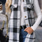 Light Grey Button Up Plaid Sleeveless Vest Jacket