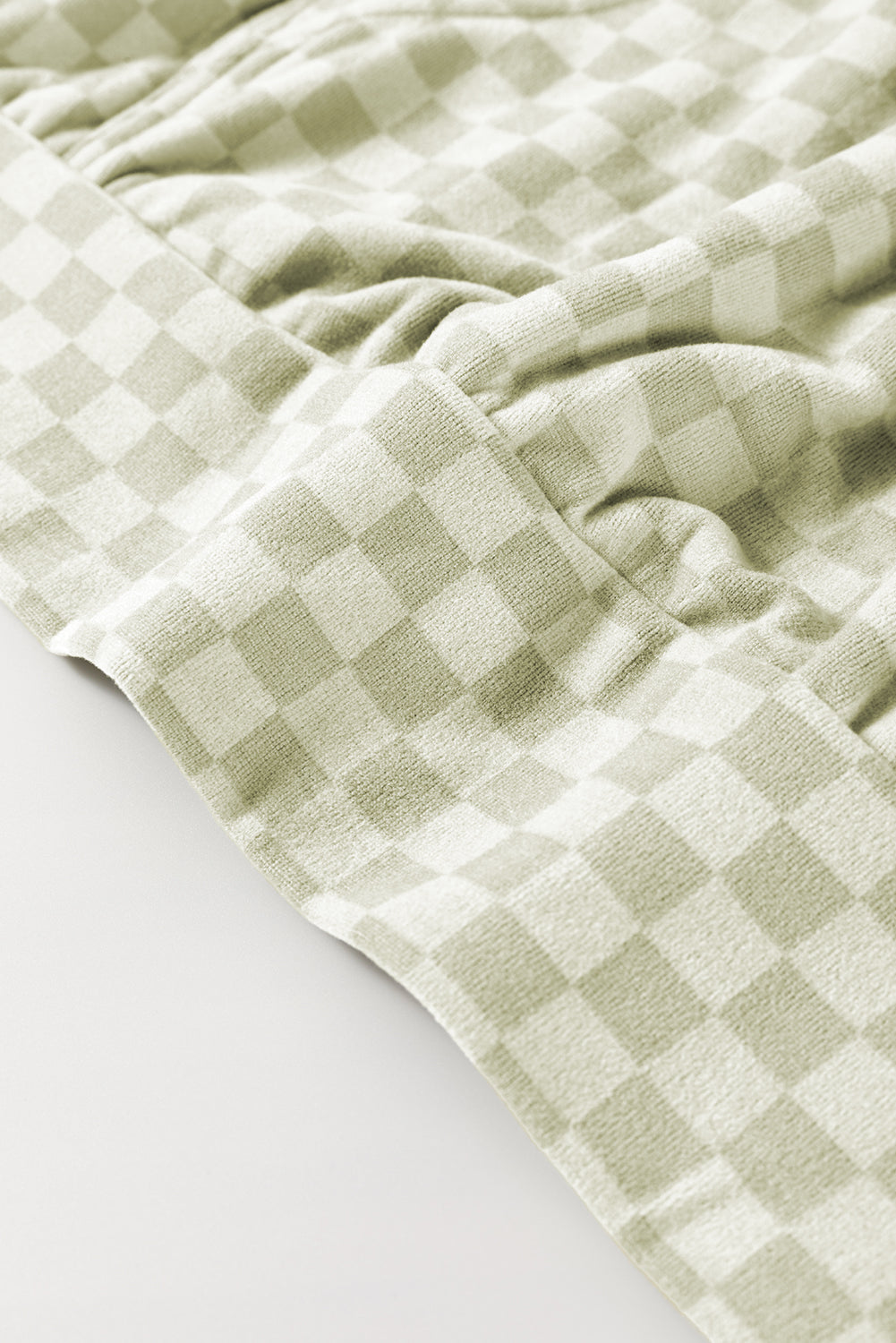 Green Checkered Kangaroo Pocket Hoodie