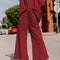 Red Dahlia Textured Loose Fit T Shirt & Drawstring Pants Set