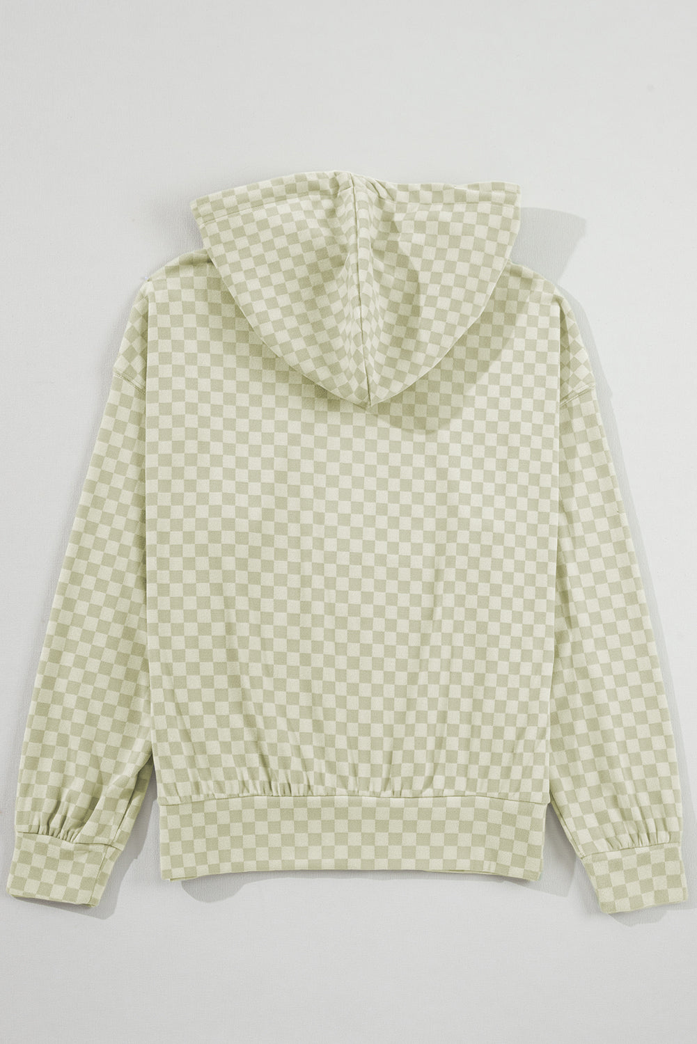 Green Checkered Kangaroo Pocket Hoodie