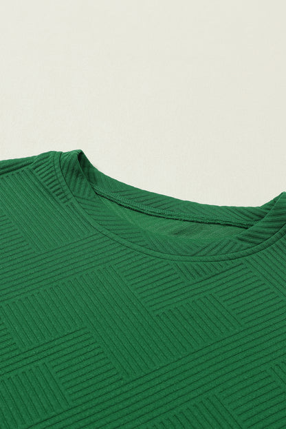 Red Dahlia Textured Loose Fit T Shirt & Drawstring Pants Set